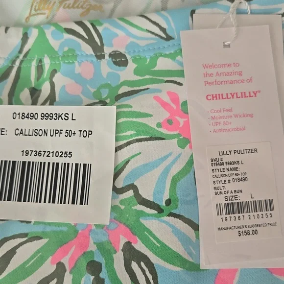 Lilly Pulitzer Chilly Lilly Callison Top UPF 50+ Size XL NWT